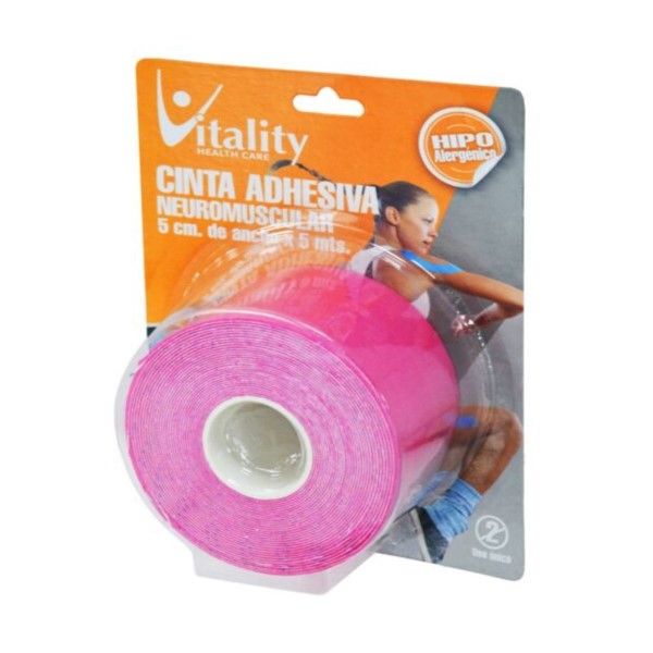 Cinta Tape Kinesiológica Neuromuscular Adhesiva Vitality 5x5