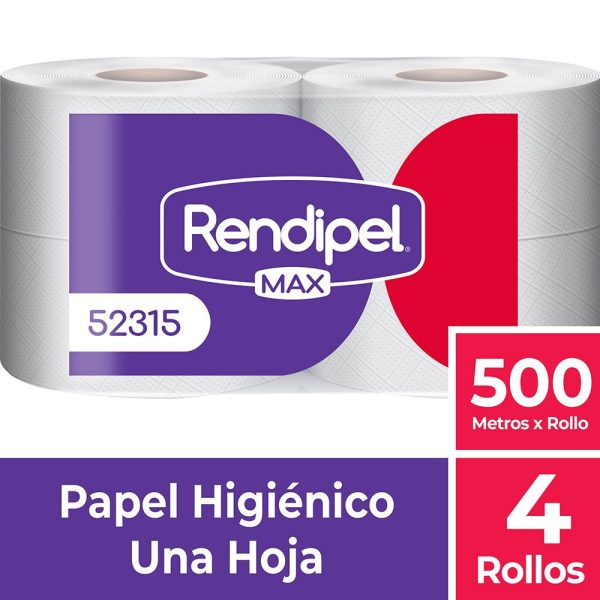 Papel Higienico una Hoja Rendipel Max 4X500