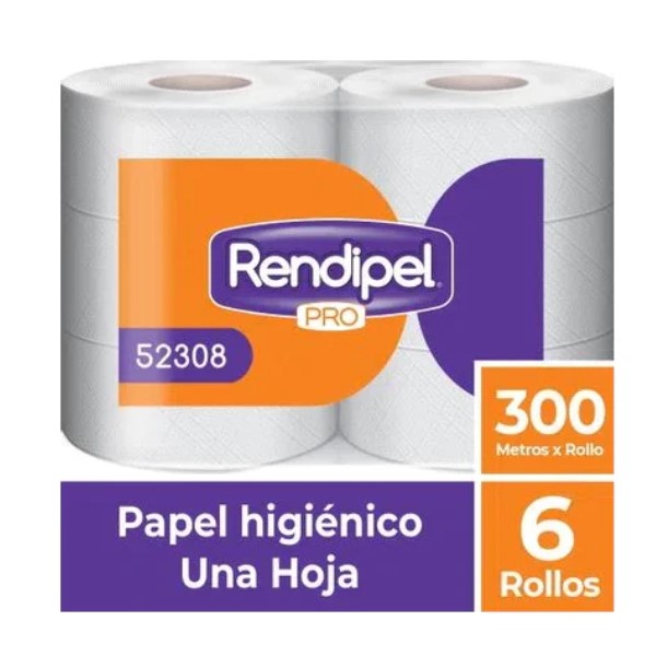 Papel Higiénico Rendipel Pro 6 Rollos de 300 metros
