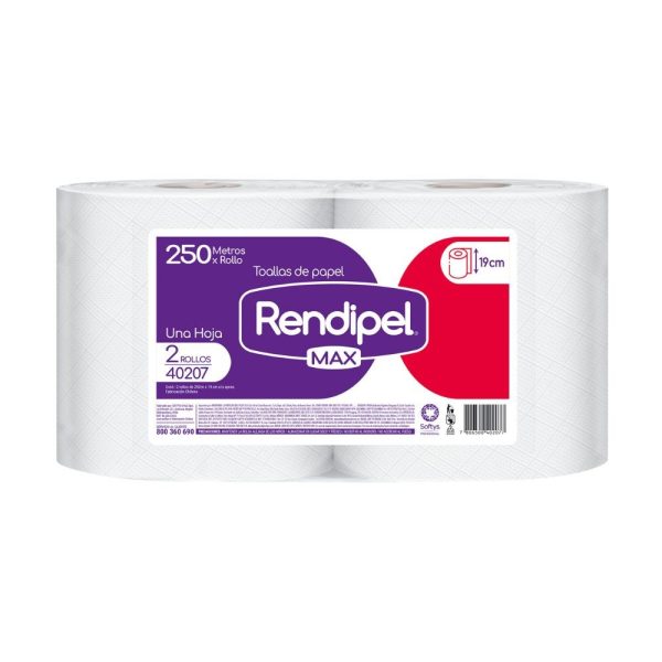 Toalla Papel Industrial Rendipel Max 2x250MTS