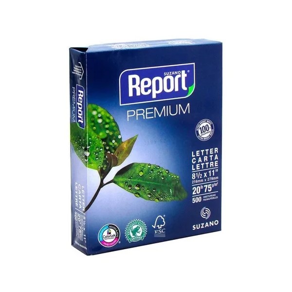 Resma Papel Fotocopia Report Premium Carta 500 Hojas